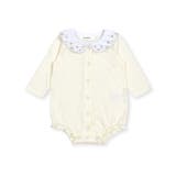 クリームイエロー | スカラップ縁刺しゅう襟付きボディミニベビー(70~80cm) | SLAP SLIP