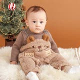 ブラウン(クマ) | アニマルクマ恐竜モチーフぽこぽこボアカバーオールベビー(60~80cm) | SLAP SLIP