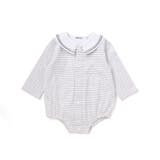 オフホワイト系(マリン) | ドットボーダー襟付きボディミニベビー(70~80cm) | SLAP SLIP