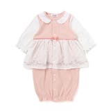 お花レース襟付きレーススカートドッキング2WAYオールベビー(50~70cm) | SLAP SLIP | 詳細画像1 