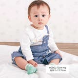 アニマルクマさんストライプサロペット重ね着風プリントロンパースベビー(60~80… | SLAP SLIP | 詳細画像2 