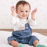 アニマルクマさんストライプサロペット重ね着風プリントロンパースベビー(60~80… | SLAP SLIP | 詳細画像3 