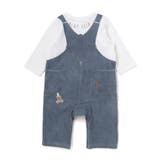 アニマルクマさんストライプサロペット重ね着風プリントロンパースベビー(60~80… | SLAP SLIP | 詳細画像5 