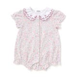 ピンク系 | 【お揃い】プリント総柄重ね襟付き半袖ロンパースベビー(60~80cm) | SLAP SLIP