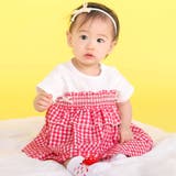 レッド系 | 【お揃い】チェックレーススカート付きスモッキングボディミニベビー(70~80cm… | SLAP SLIP