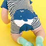 くじらクマ恐竜アニマルおしりモチーフボーダー切り替えロンパースベビー(60~80… | SLAP SLIP | 詳細画像3 