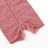 クマアニマル刺しゅう胸ポケット襟付きチェック半袖ロンパースベビー(70~80cm… | SLAP SLIP | 詳細画像10 