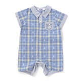 クマアニマル刺しゅう胸ポケット襟付きチェック半袖ロンパースベビー(70~80cm… | SLAP SLIP | 詳細画像14 