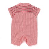 クマアニマル刺しゅう胸ポケット襟付きチェック半袖ロンパースベビー(70~80cm… | SLAP SLIP | 詳細画像6 