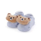 ブルー | ぷっくりクマさんフェイスカップソックス(9~12cm) | SLAP SLIP