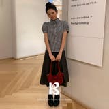 BLACK | ベイリー パフ半袖チェックシャツ bs1224 | BEIDELLI