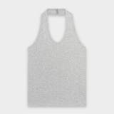 GRAY | バレエ、リブ Vネックホルターキャミソール ts1433 | BEIDELLI