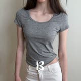 GRAY | ビリー Uネック半袖Tシャツ ts1508 | BEIDELLI