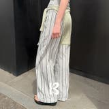 IVORY | バウンド ストライプワイドパンツ pt1526 | BEIDELLI