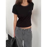 BLACK | コントアー 配色リンガーTシャツ DS26119 | BEIDELLI