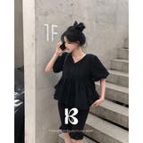 BLACK | エンマ、バルーンパフ半袖ブラウス bs1197 | BEIDELLI