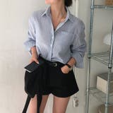 NAVY | シアサッカーストライプクロップドシャツ bs1173 | BEIDELLI