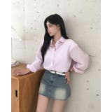 PINK | シアサッカーオーバーフィットストライプシャツ bs1169 | BEIDELLI