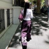 PURPLE | グレープ 切り替えコットンパンツ pt1547 | BEIDELLI