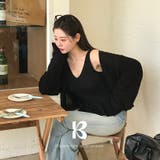 BLACK | リーズ、ルーズフィットVネックカーディガン cd1268 | BEIDELLI