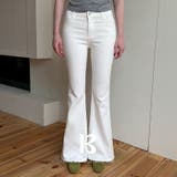 WHITE | ミツ コットンベーシックブーツカットパンツ DN0071 | BEIDELLI