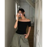 ミューズ、スリムフィットオフショルダー半袖Tシャツ ts1416 | BEIDELLI | 詳細画像14