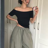 ミューズ、スリムフィットオフショルダー半袖Tシャツ ts1416 | BEIDELLI | 詳細画像15