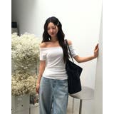 ミューズ、スリムフィットオフショルダー半袖Tシャツ ts1416 | BEIDELLI | 詳細画像6
