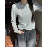 GRAY | ノバ ストライプ長袖Tシャツ ts1490 | BEIDELLI