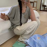 GRAY | ロールアップUネック半袖Tシャツ ts1351 | BEIDELLI