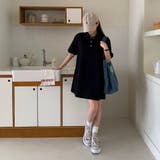 BLACK | ルーズフィット、フレアPKワンピース op1278 | BEIDELLI