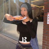 BLACK | セラ ディープラウンド長袖Tシャツ ts1515 | BEIDELLI