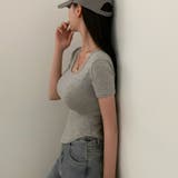 スリムグラマーUネック半袖Tシャツ ts1278 | BEIDELLI | 詳細画像20