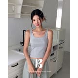 GRAY | トマト、リブレイヤードキャミソール ts1420 | BEIDELLI