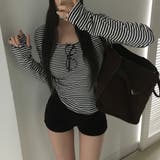 クッキー、ストライプフィンガーホールTシャツ ts1384 | BEIDELLI | 詳細画像2 