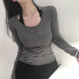 クッキー、ストライプフィンガーホールTシャツ ts1384 | BEIDELLI | 詳細画像6 