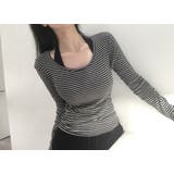 クッキー、ストライプフィンガーホールTシャツ ts1384 | BEIDELLI | 詳細画像7 