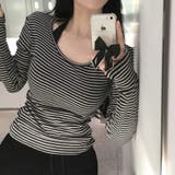 クッキー、ストライプフィンガーホールTシャツ ts1384 | BEIDELLI | 詳細画像8 