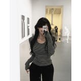 クッキー、ストライプフィンガーホールTシャツ ts1384 | BEIDELLI | 詳細画像9 