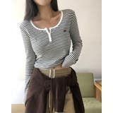 配色ヘンリーネック ストライプTシャツ ts1451 | BEIDELLI | 詳細画像7 