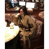 ベージュ | センターウエスト紐ウールショートコート | BEIDELLI