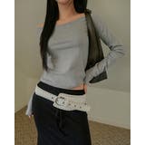 GRAY | パブ オフショルダー長袖Tシャツ ts1498 | BEIDELLI
