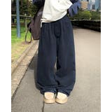 NAVY | グレーン ピンタックローワイドパンツ DS26052 | BEIDELLI