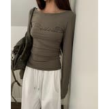 KHAKI | ダブルアップ ボートネック長袖Tシャツ DS26074 | BEIDELLI