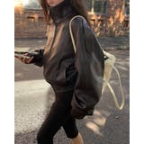 BROWN | リブン ハイネックレザーボリュームジャンパー DS26253 | BEIDELLI