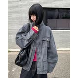 CHARCOAL | ユーティリティ ポケットコットンミリタリージャケット DS26248 | BEIDELLI