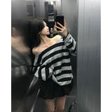 カミング、ストライプオフショルダーTシャツ ts1402 | BEIDELLI | 詳細画像3