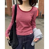 ウィドゥン ストライプUネック長袖Tシャツ DS26237 | BEIDELLI | 詳細画像4