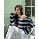 カミング、ストライプオフショルダーTシャツ ts1402 | BEIDELLI | 詳細画像6
