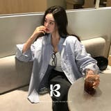 アロ、ストライプオーバーフィットシャツ bs1190 | BEIDELLI | 詳細画像1 